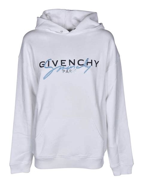 felpa givenchy bianca|Givenchy Felpa con cappuccio bianca/grigia in misto cotone.